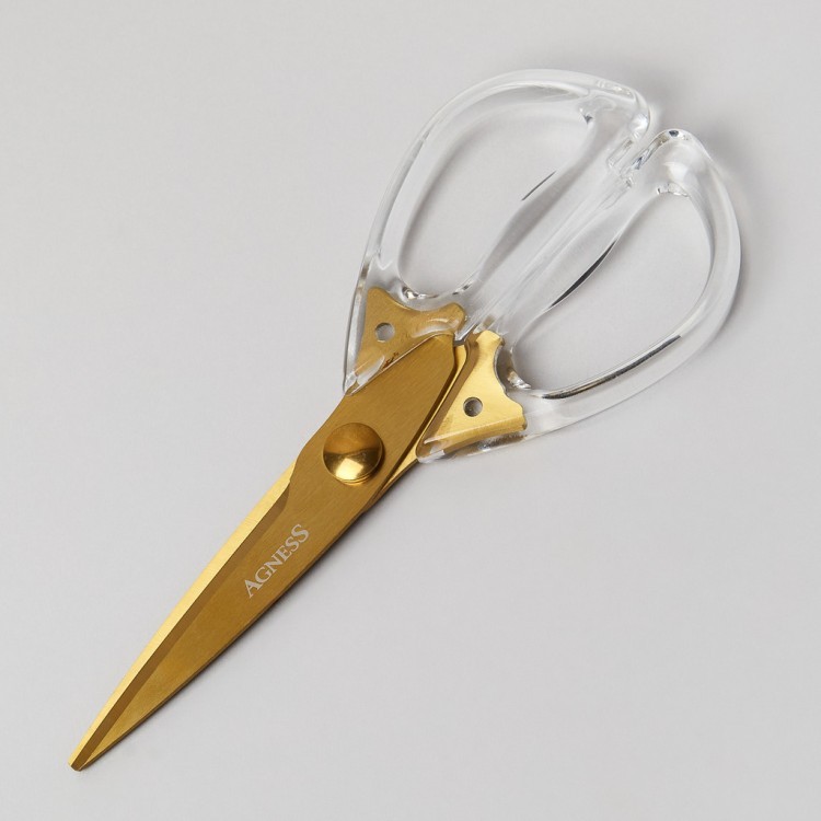 Кухонные ножницы цвет айвори, титановое покрытие лезвия, 20,5см Agness (671-026)