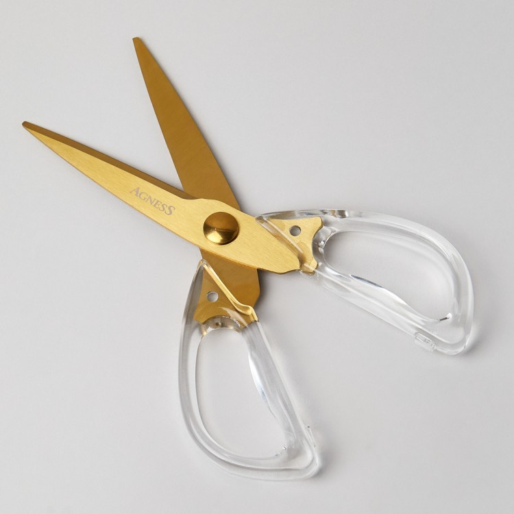 Кухонные ножницы цвет айвори, титановое покрытие лезвия, 20,5см Agness (671-026)