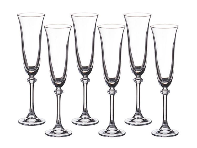 Набор бокалов для шампанского из 6 шт. "александра" 190 мл.высота=26 см. Crystalite Bohemia (669-080) 