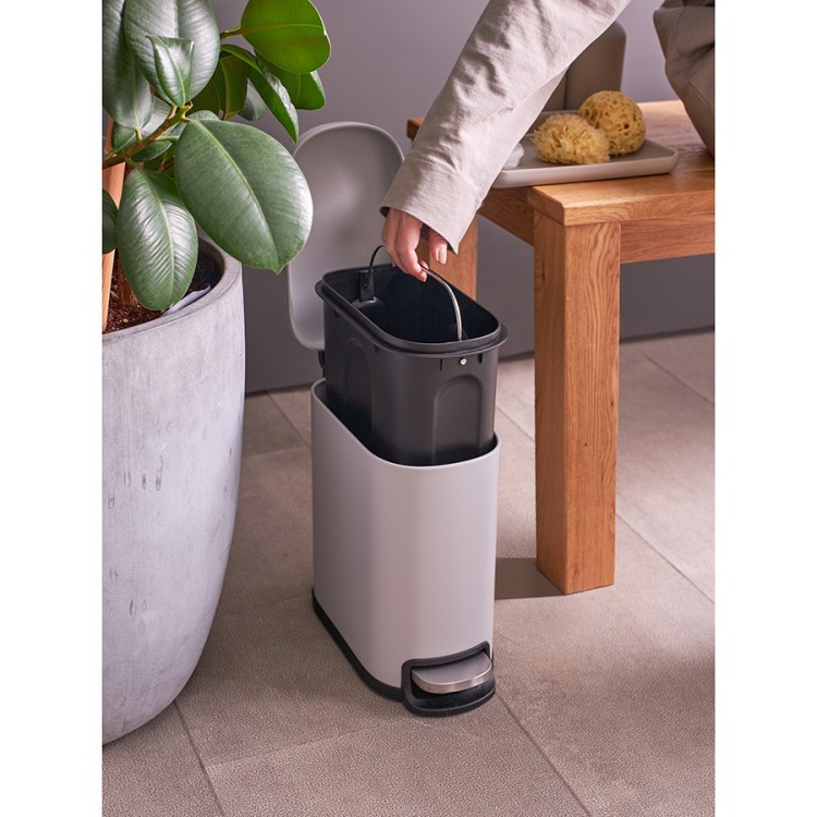 Ведро мусорное с педалью, светло-серое, 5 л (78737)
