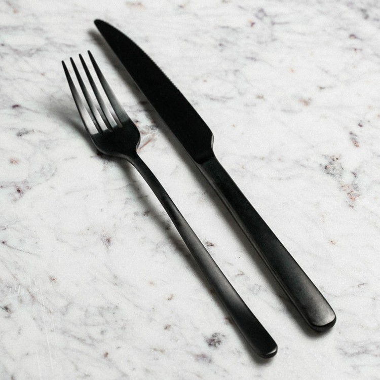 Нож столовый 2RDU0003, нержавеющая сталь 18/10, PVD, total black, PINTINOX