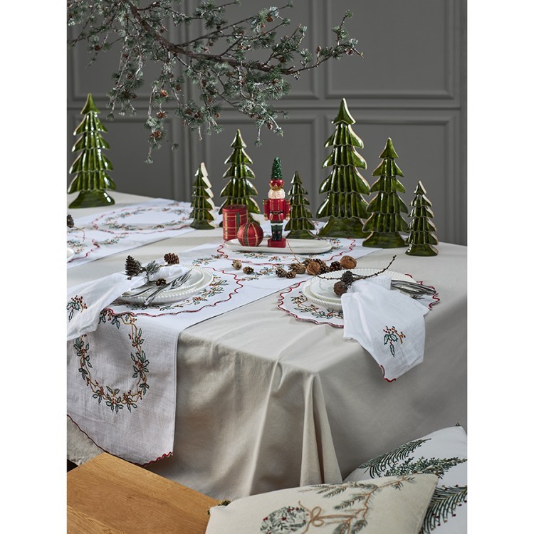 Дорожка на стол festive wreath из коллекции new year essential, 45х150 см (77777)