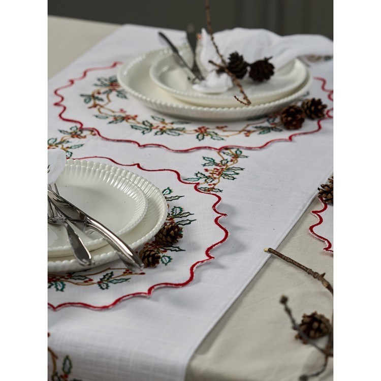 Дорожка на стол festive wreath из коллекции new year essential, 45х150 см (77777)