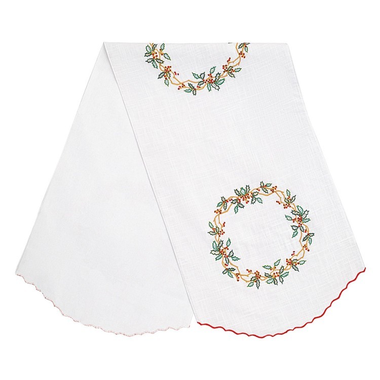 Дорожка на стол festive wreath из коллекции new year essential, 45х150 см (77777)