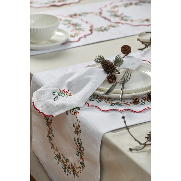 Дорожка на стол festive wreath из коллекции new year essential, 45х150 см (77777)