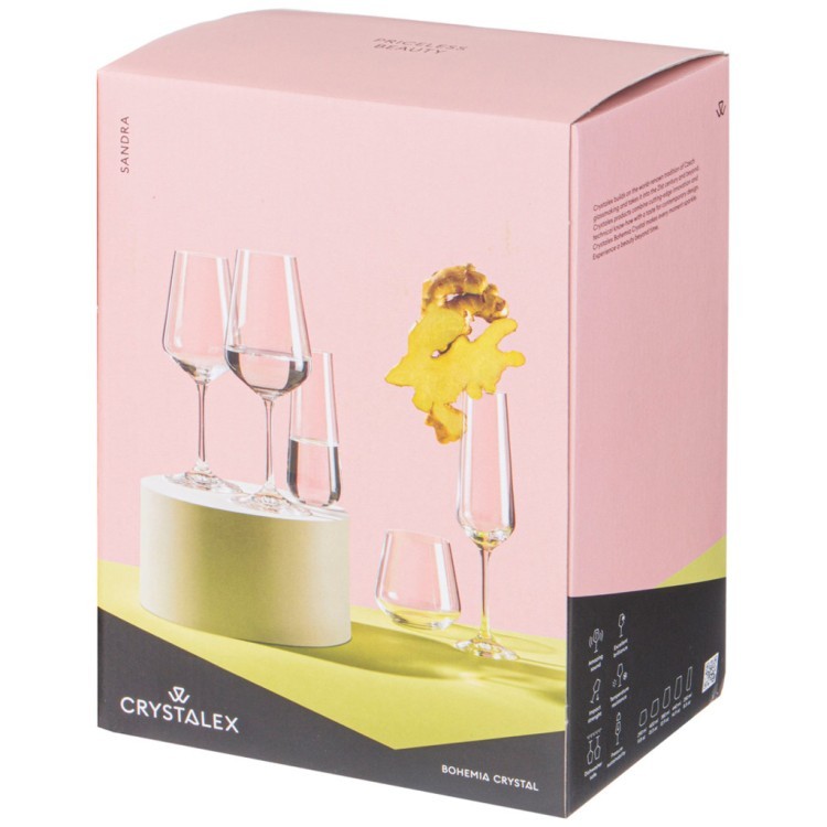 Набор бокалов для шампанского из 6 шт. "сандра" 200 мл. высота=25 см. Crystalex Cz (D-674-171)