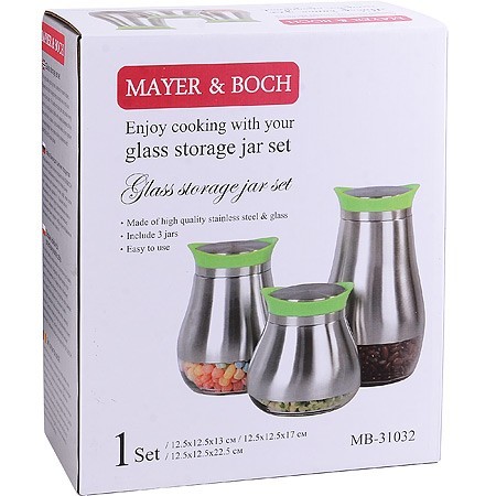 Набор для сыпучих продуктов 3пр стекло/нерж/ст Mayer&Boch (31032) Набор для сыпучих продуктов 3пр стекло/нерж/ст Mayer&Boch (31032)