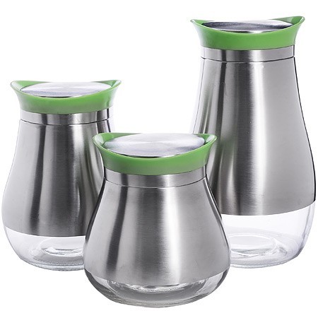 Набор для сыпучих продуктов 3пр стекло/нерж/ст Mayer&Boch (31032)