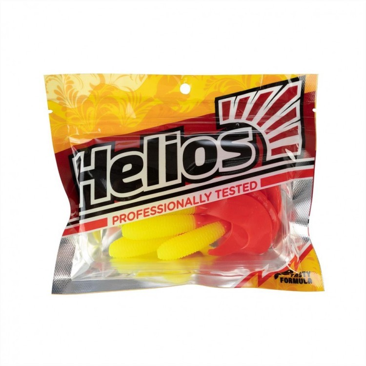Твистер Helios Credo 3,35"/8,5 см, цвет Acid lemon & Red 7 шт HS-11-029 (78021)
