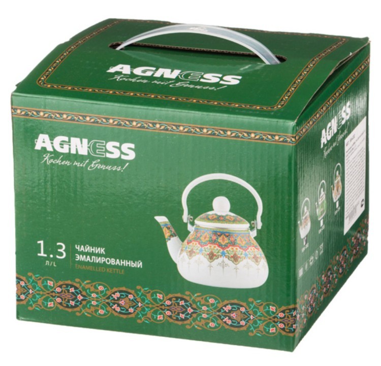 Чайник agness эмалированный с фильтром из нжс 1,3 л. Agness (934-334)