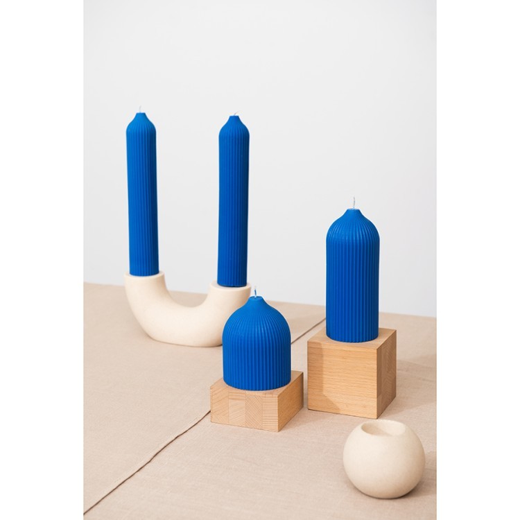 Свеча декоративная ярко-синего цвета из коллекции edge, 16,5см (73759)