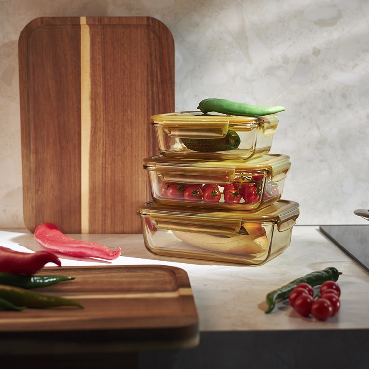 Контейнер для хранения и переноски продуктов 630 мл янтарного цвета (76236)