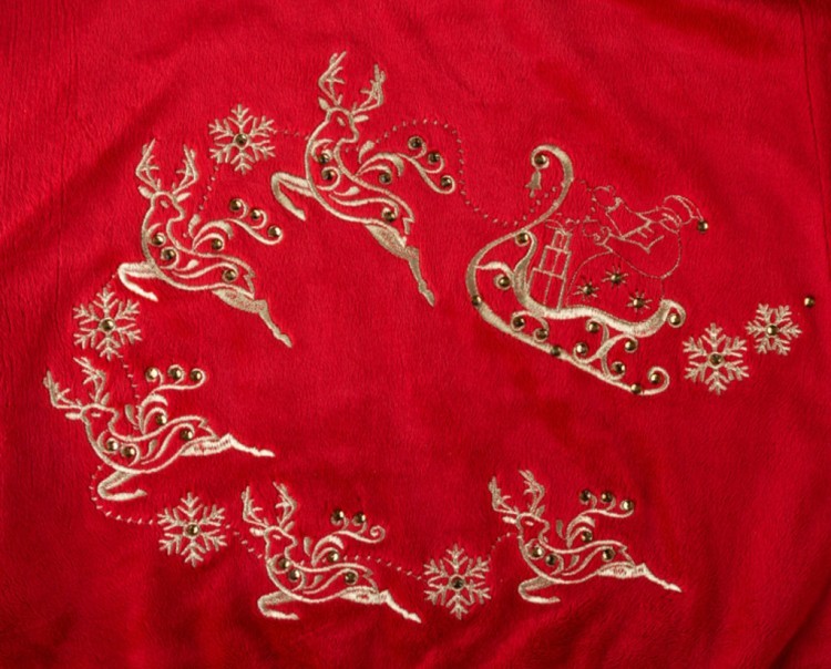 Костюм новогодний с вышивкой "дед мороз" халат,шапка,борода,брошь раз.56-58 (850-870) 