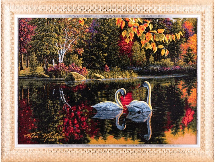 Гобеленовая картина "лебеди осенью" 76*58 см. Оптпромторг Ооо (404-1050-25) 