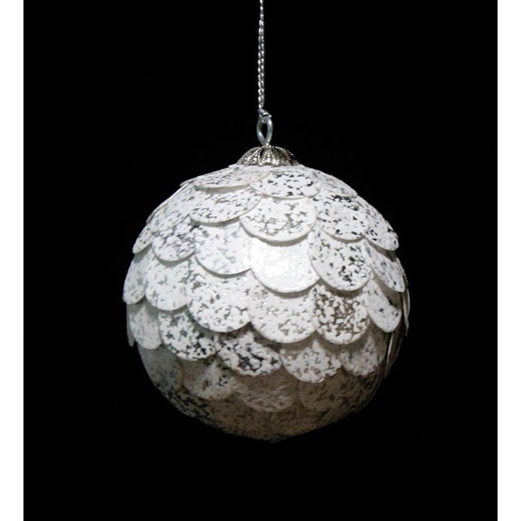 Шар новогодний декоративный paper ball, серебристый мрамор (63566)