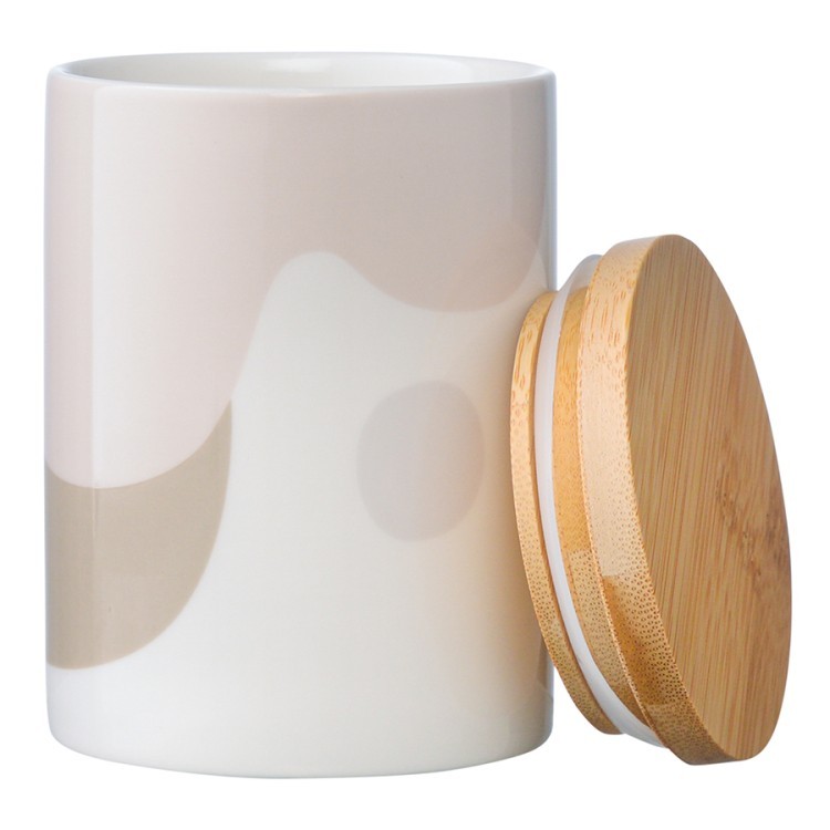 Банка для хранения бежевого цвета с авторским принтом из коллекции freak fruit, 275мл (73571)