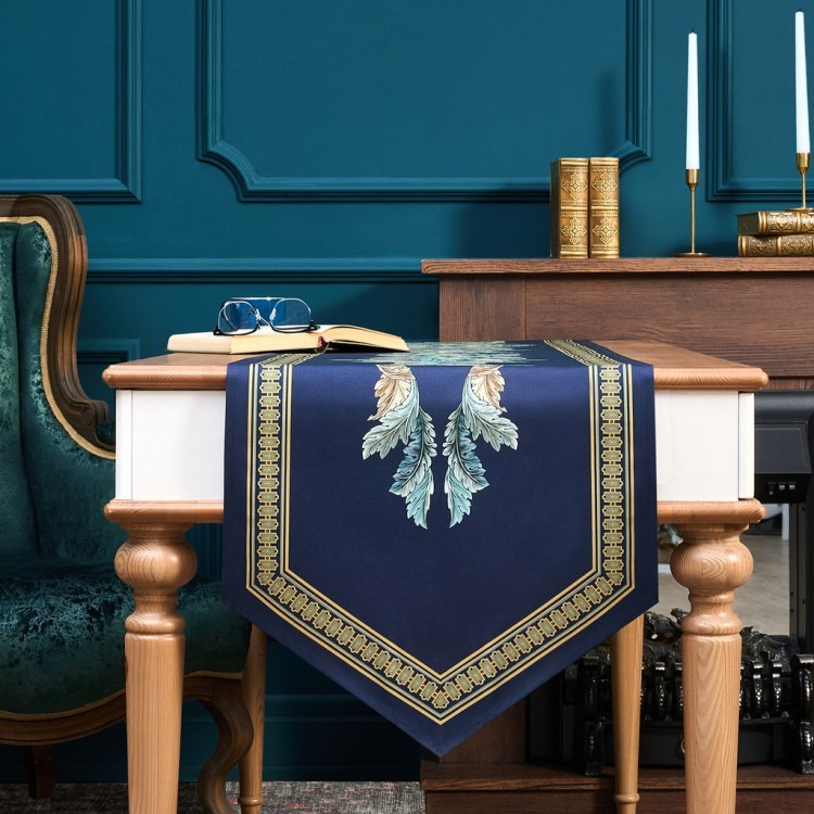 Дорожка "листья морриса" green stripe  45х300см, 100% хлопок,твил c пропиткой Lefard (850-752-35)