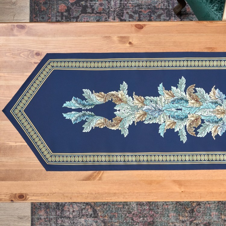 Дорожка "листья морриса" green stripe  45х300см, 100% хлопок,твил c пропиткой Lefard (850-752-35)