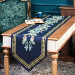 Дорожка "листья морриса" green stripe  45х300см, 100% хлопок,твил c пропиткой Lefard (850-752-35)