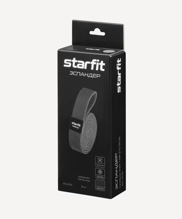 Эспандеры для кроссфита Starfit ES-205, средняя нагрузка, текстиль, темно-серый (2113737)