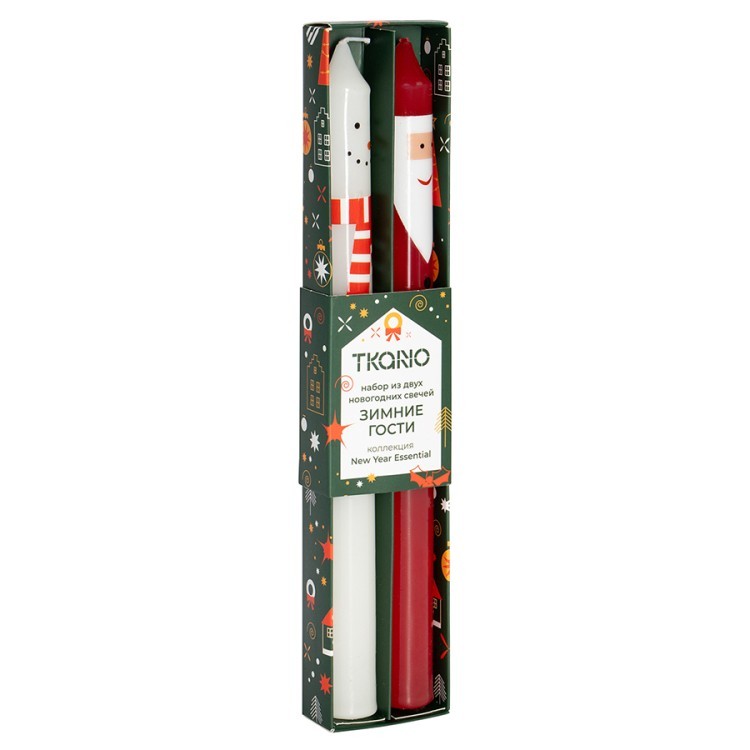 Набор из двух новогодних свечей Зимние Гости из коллекции new year essential, 25см (81001)