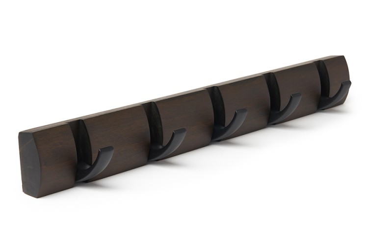 Вешалка настенная flip, 50,8 см, черная/орех, 5 крючков (51412)