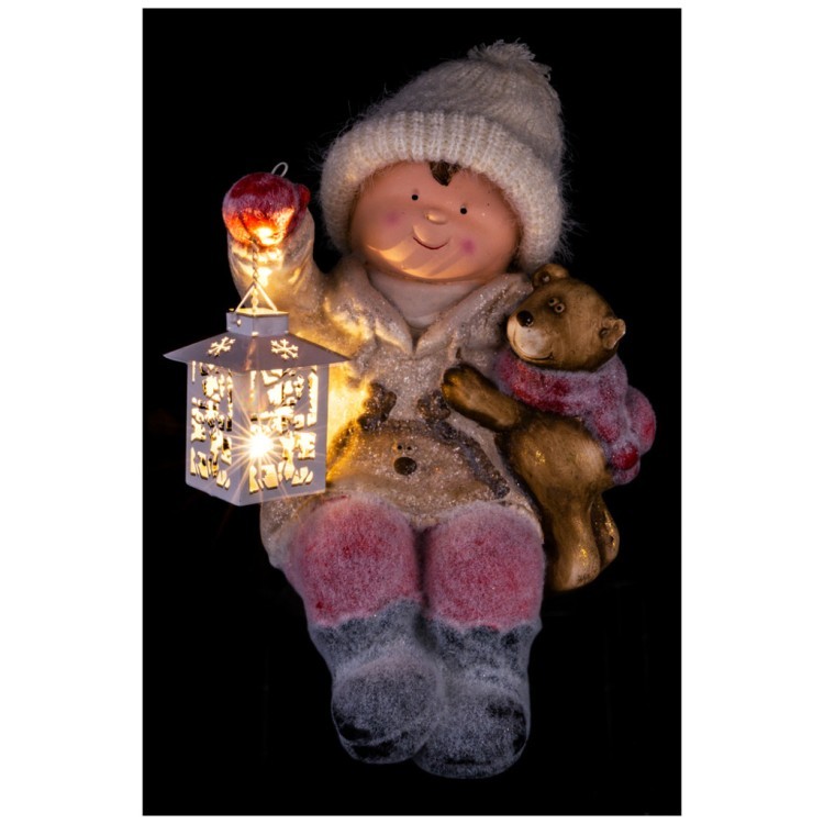 Фигурка 29,5*24,5*37,5 см с led-подсветкой. серия "детишки в снегу". без упаковки Lefard (787-126)