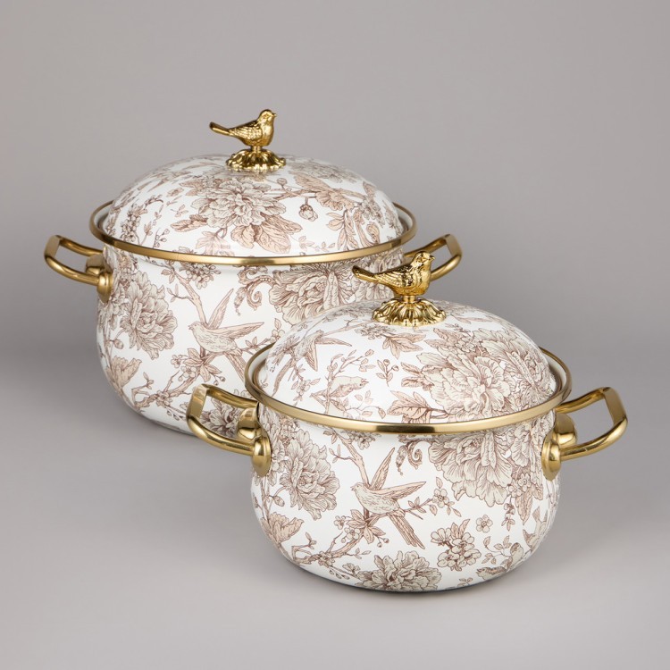 Набор кастрюль agness эмалированных серия "royal garden", 4пр. 2,1л и 3,8л Agness (950-601) Набор кастрюль agness эмалированных серия "royal garden", 4пр. 2,1л и 3,8л Agness (950-601)