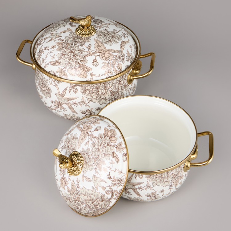 Набор кастрюль agness эмалированных серия "royal garden", 4пр. 2,1л и 3,8л Agness (950-601) Набор кастрюль agness эмалированных серия "royal garden", 4пр. 2,1л и 3,8л Agness (950-601)