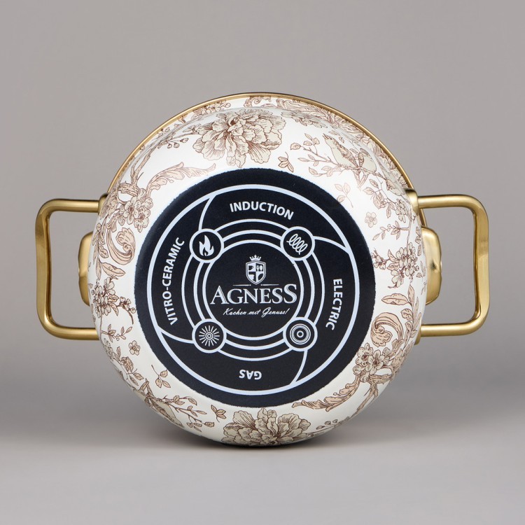 Набор кастрюль agness эмалированных серия "royal garden", 4пр. 2,1л и 3,8л Agness (950-601) Набор кастрюль agness эмалированных серия "royal garden", 4пр. 2,1л и 3,8л Agness (950-601)