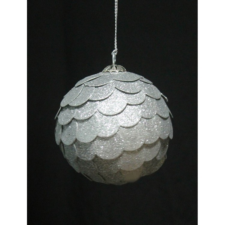Шар новогодний декоративный paper ball, серебрянный (63567)