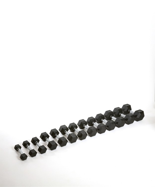 Гантель гексагональная DB-301 12 кг, обрезиненная, черный (1484598)