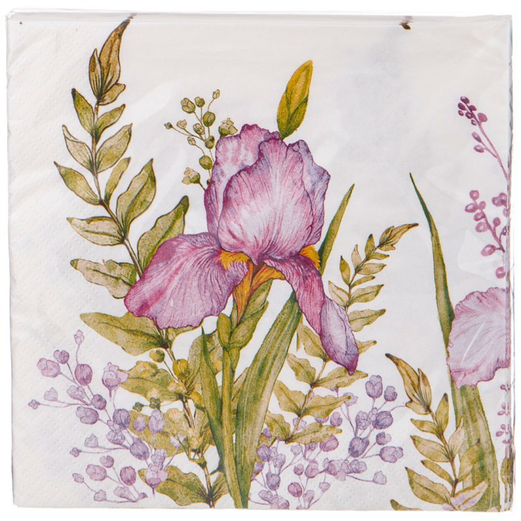 Салфетки бумажные lefard "irises" 33*33см, 3слоя, 20шт Lefard (588-038)