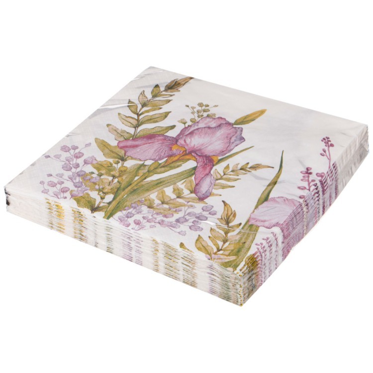 Салфетки бумажные lefard "irises" 33*33см, 3слоя, 20шт Lefard (588-038)