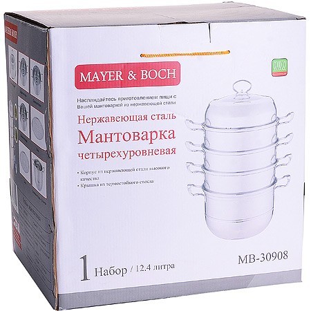 Мантоварка 4-х ярусная 12,4л 32см нерж/ст Mayer&Boch (30908)