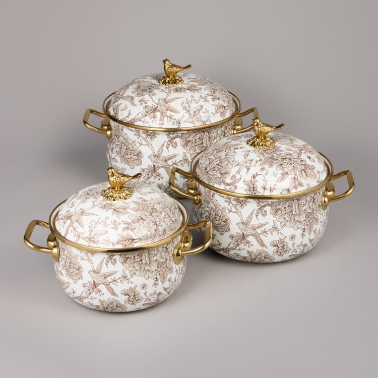 Набор кастрюль agness эмалированных серия "royal garden", 6пр. 2,1л, 2,8л и 3,8л Agness (950-605) Набор кастрюль agness эмалированных серия "royal garden", 6пр. 2,1л, 2,8л и 3,8л Agness (950-605)