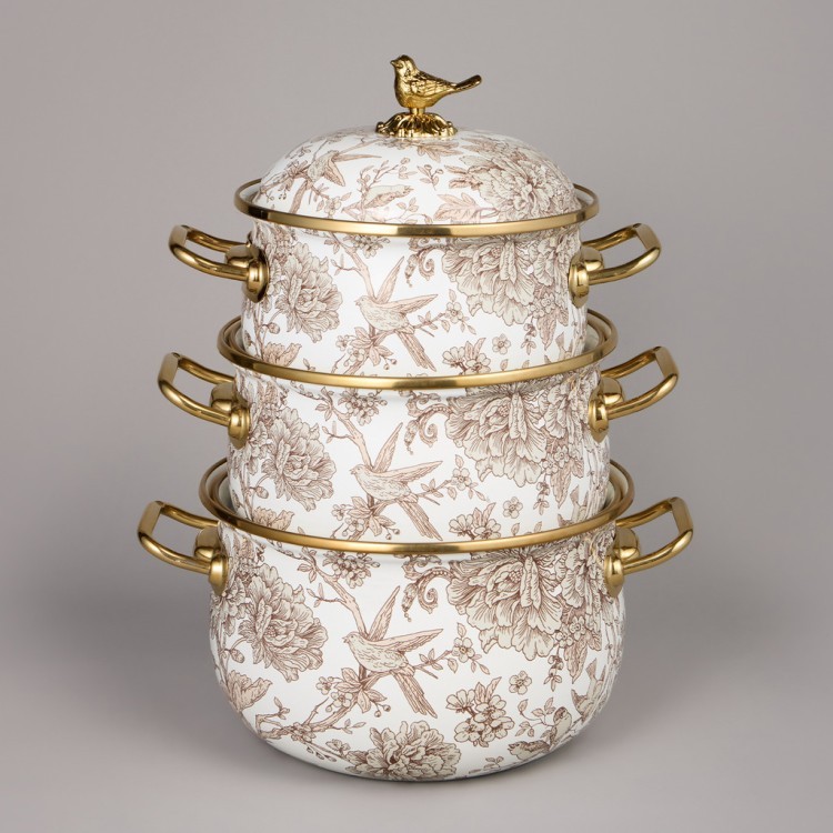 Набор кастрюль agness эмалированных серия "royal garden", 6пр. 2,1л, 2,8л и 3,8л Agness (950-605) Набор кастрюль agness эмалированных серия "royal garden", 6пр. 2,1л, 2,8л и 3,8л Agness (950-605)