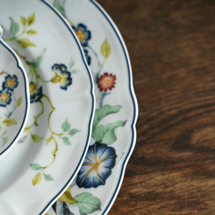 Тарелка LFLO032BL004230, фарфор, white, blue, LE COQ Тарелка LFLO032BL004230, фарфор, white, blue, LE COQ