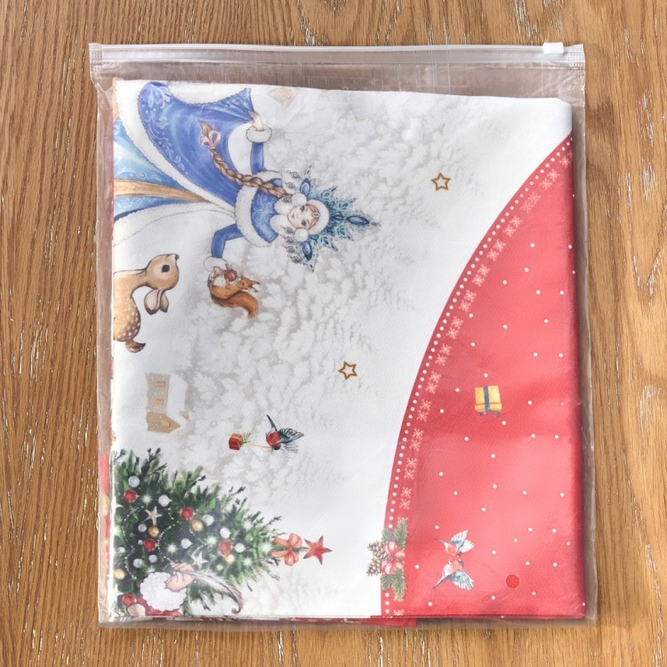 Скатерть круглая  "с новым годом"150 см  ,красный, 100% хлопок ,твил Lefard (850-763-24) Скатерть круглая  "с новым годом"150 см  ,красный, 100% хлопок ,твил Lefard (850-763-24)