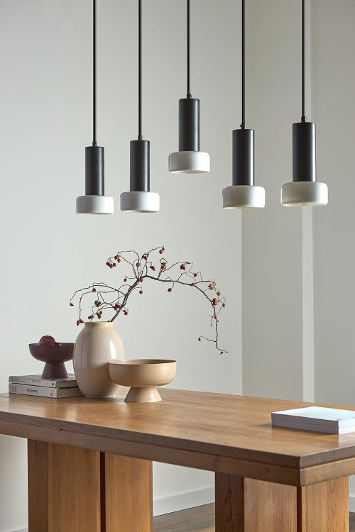 Светильник подвесной каскадный fungus, D15х25 см, 5 плафонов, белый/черный (77492)