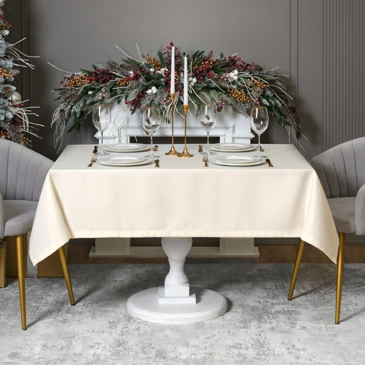 Скатерть  160х300 cm прямоугольная, "феерия. золото", цвет: бежевый, tm lefard, полиэстер 100% (кор= Lefard (986-003-22)