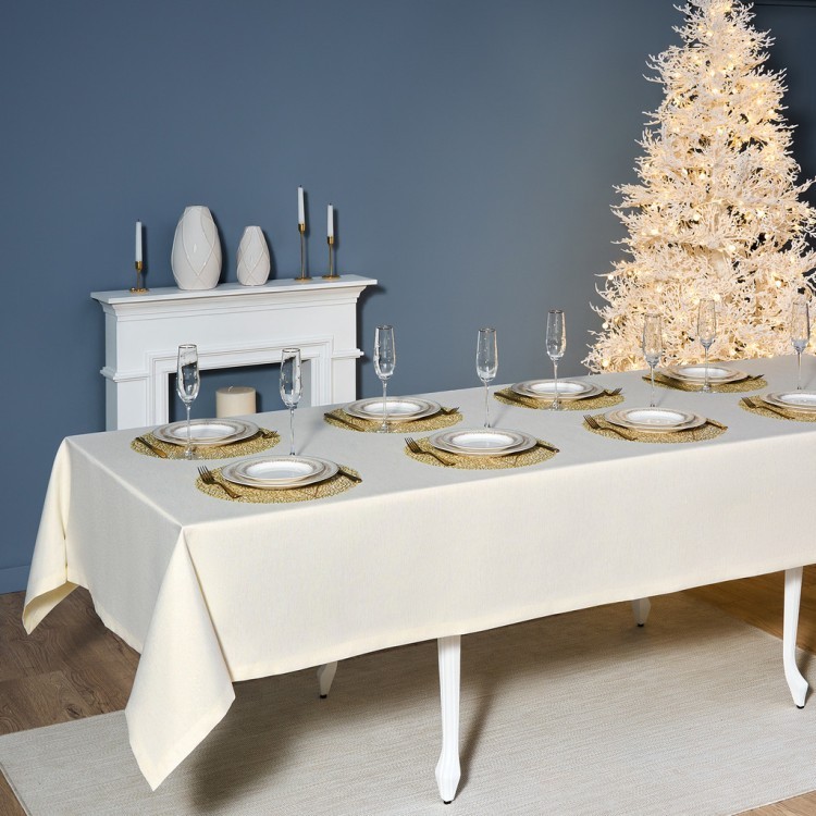 Скатерть  160х300 cm прямоугольная, "феерия. золото", цвет: бежевый, tm lefard, полиэстер 100% (кор= Lefard (986-003-22)