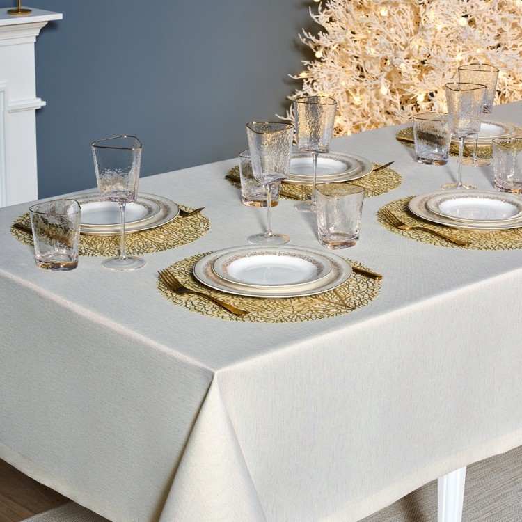 Скатерть  160х300 cm прямоугольная, "феерия. золото", цвет: бежевый, tm lefard, полиэстер 100% (кор= Lefard (986-003-22)