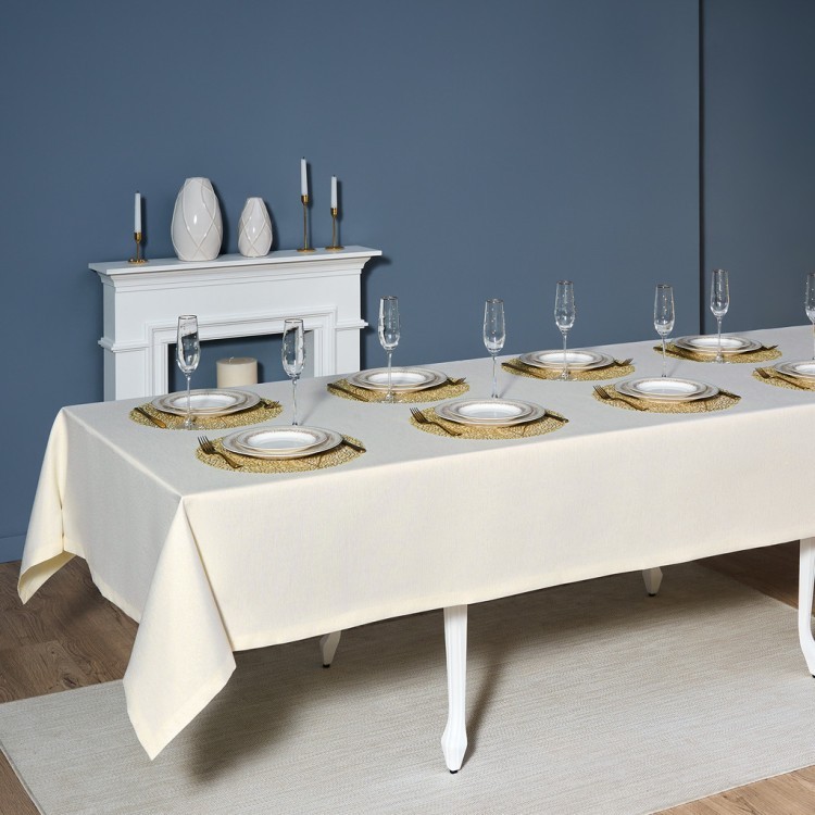 Скатерть  160х300 cm прямоугольная, "феерия. золото", цвет: бежевый, tm lefard, полиэстер 100% (кор= Lefard (986-003-22)