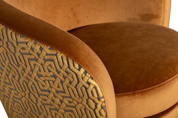 Кресло Наполи(Napoli) вращающееся, велюр принт Pad32+Latt-ORANG 76*76*76см (TT-00016897)