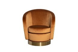 Кресло Наполи(Napoli) вращающееся, велюр принт Pad32+Latt-ORANG 76*76*76см (TT-00016897)