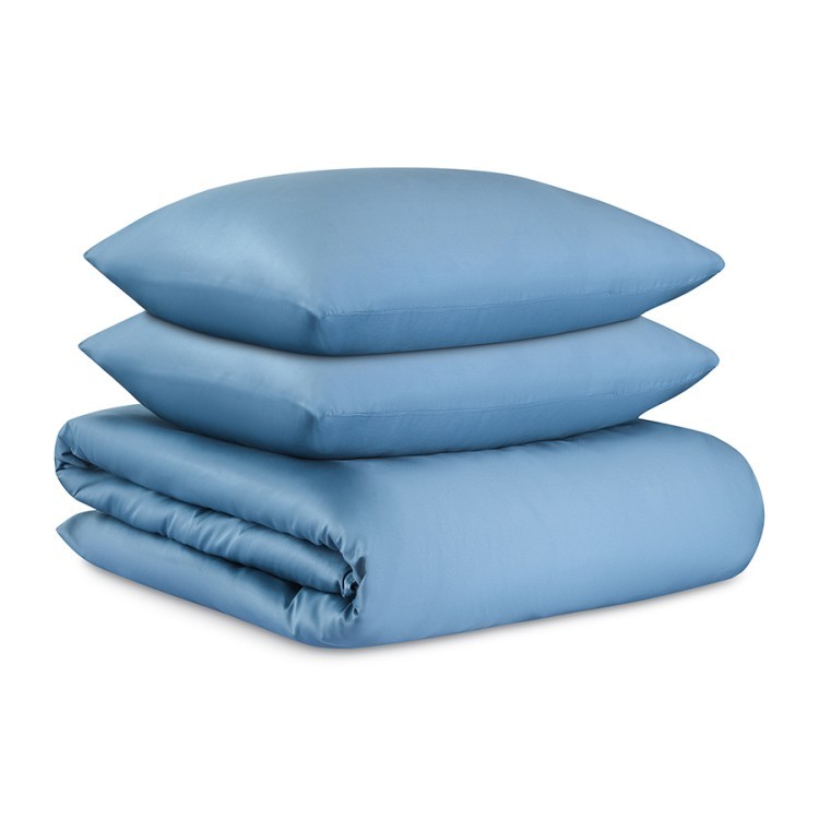 Комплект постельного белья из премиального сатина джинсово-синего цвета из коллекции essential, 150х (79818)