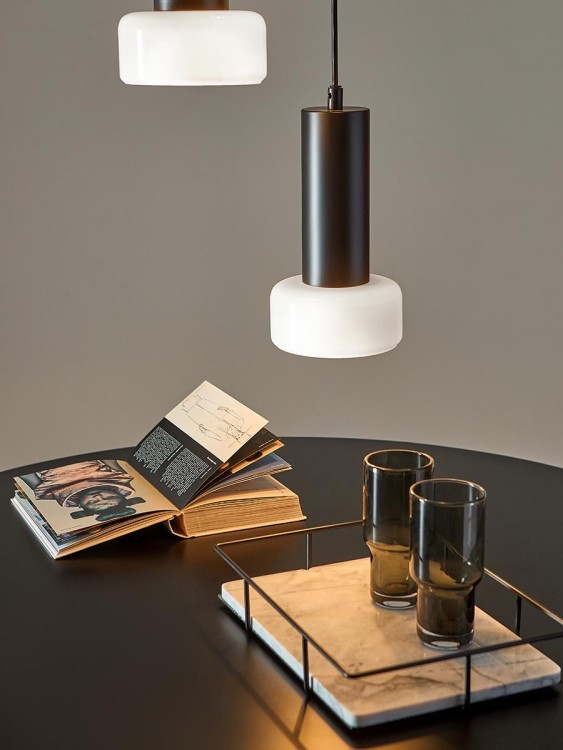 Светильник подвесной каскадный fungus, D15х25 см, 3 плафона, белый/черный (77493)