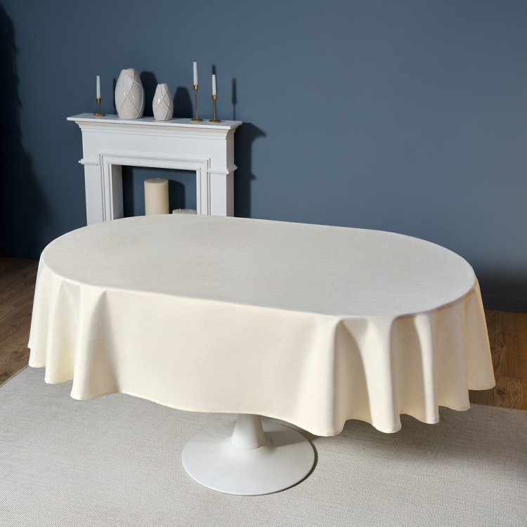 Скатерть  160х220 cm овальная, "феерия. золото", цвет: бежевый, tm lefard, полиэстер 100% (кор=20шт. Lefard (986-003-28)