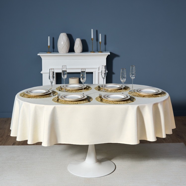 Скатерть  160х220 cm овальная, "феерия. золото", цвет: бежевый, tm lefard, полиэстер 100% (кор=20шт. Lefard (986-003-28)